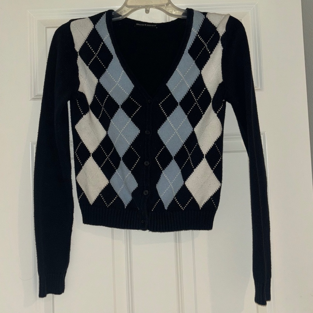 Brandy Melville blue and navy cardigan